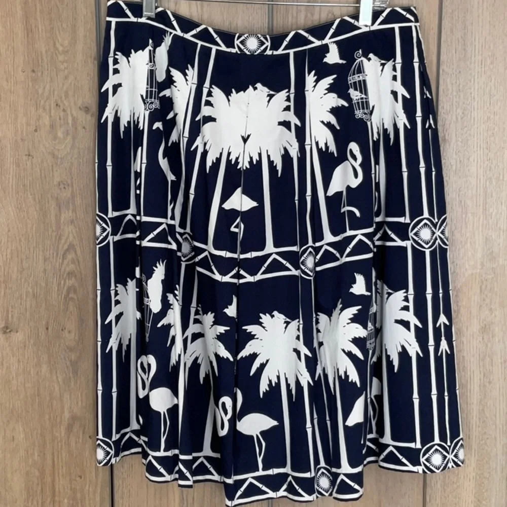 NWT Talbots Blue and White South Beach Pleated Skirt Size 14 - Picture 5 of 9